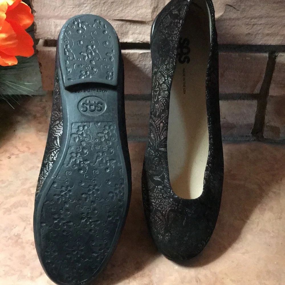 Beautiful stamped leather SAS flat size 10M - Picture 3 of 8